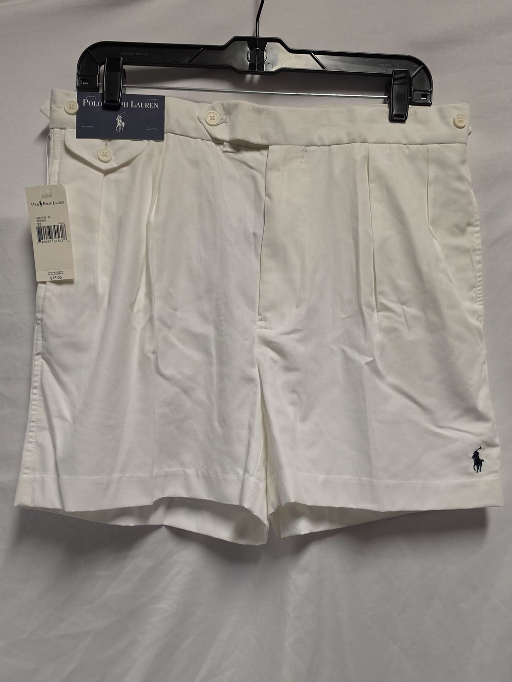 Polo by Ralph Lauren Men’s White Classic Pleated Shorts